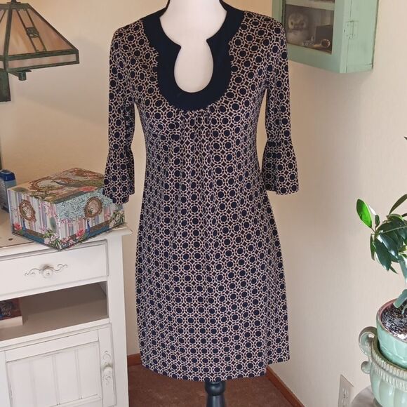 Enfocus Studio Windowpane Dress. Shift. Windowpane - Picture 1 of 10